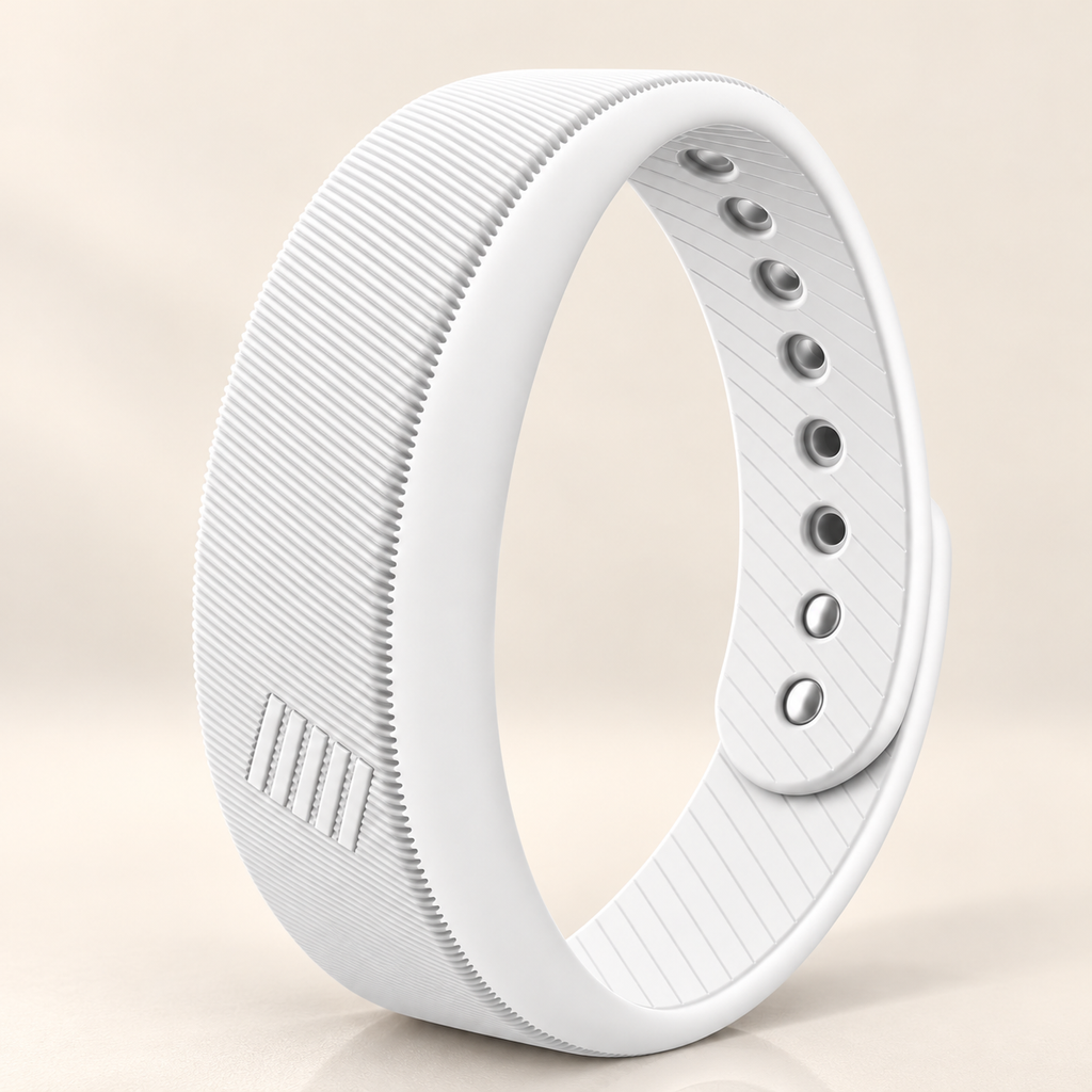 Bracelet réveil vibrant blanc en silicone