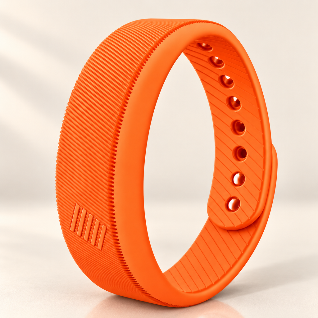 Bracelet réveil vibrant orange en silicone
