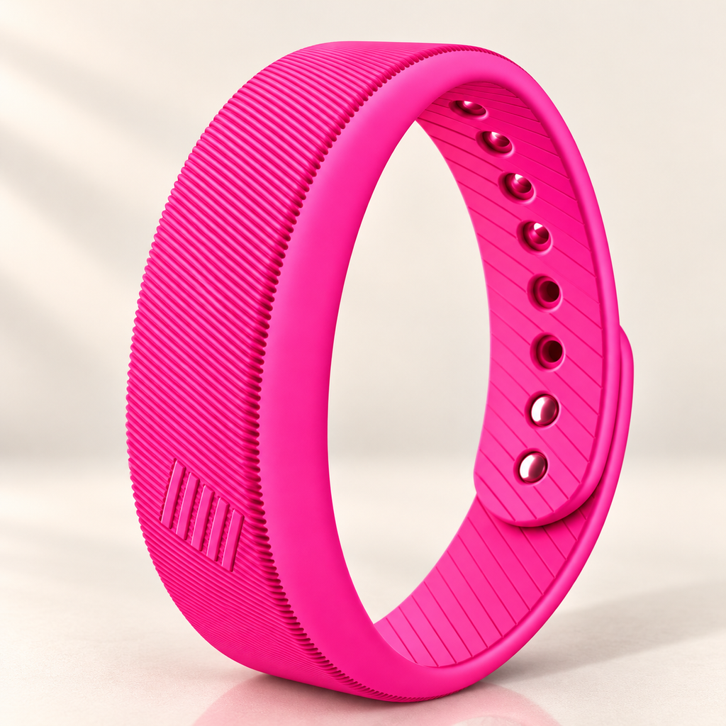 Bracelet réveil vibrant rose en silicone