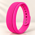 Bracelet réveil vibrant rose en silicone