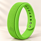 Bracelet réveil vibrant vert en silicone