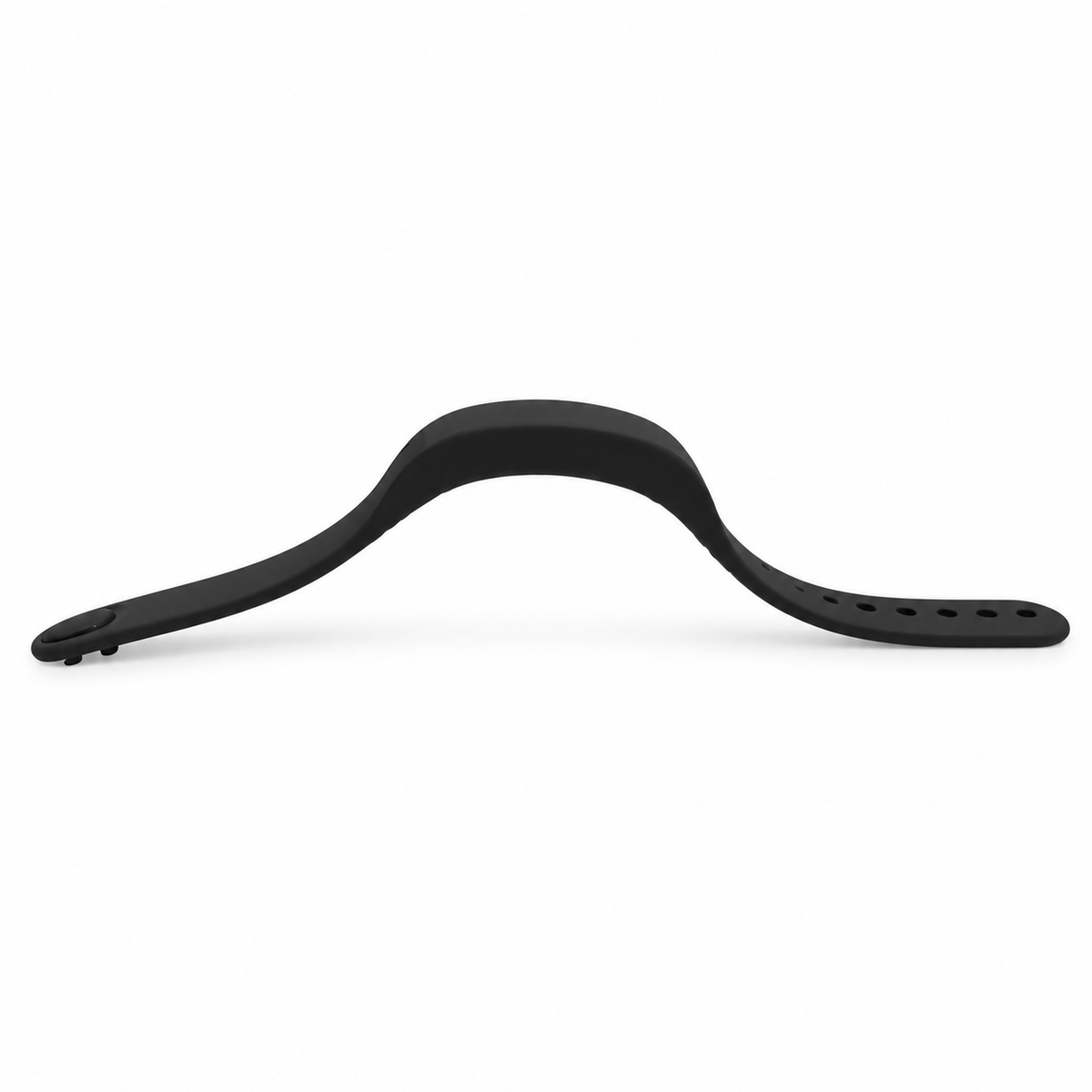 Bracelet réveil vibrant ouvert et courbé, qui montre la souplesse du silicone
